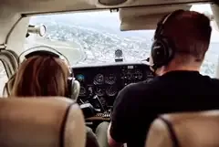In flight over the LA basin
